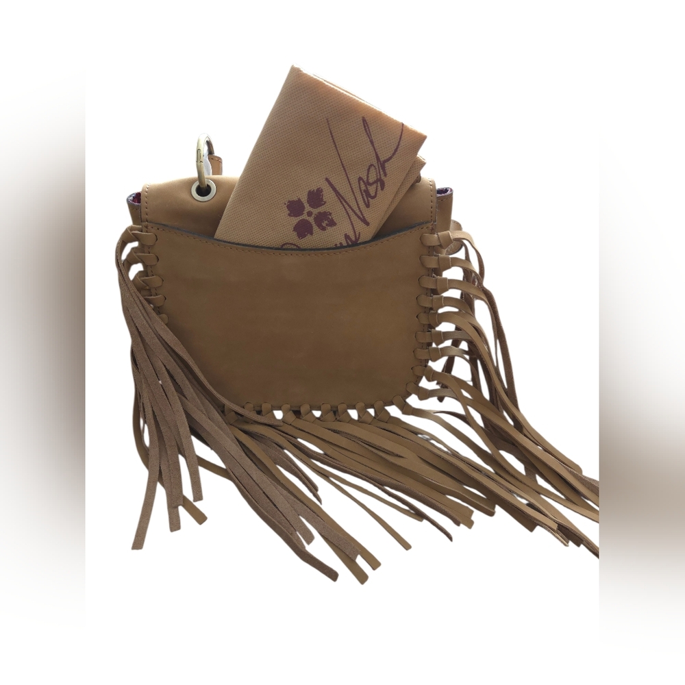 Patricia Nash NEW Nazaire Nubuck Suede Crossbody Bag with Fringe-Cognac - Picture 3 of 15